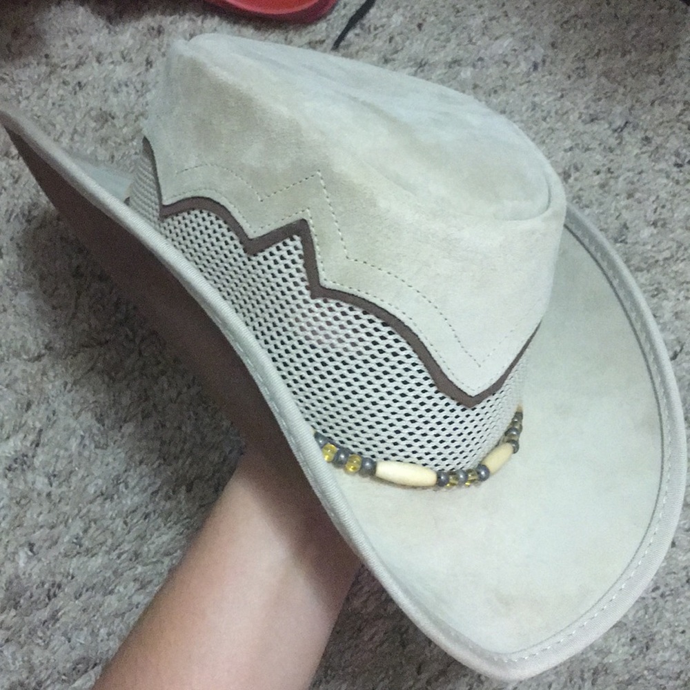 TAN LEATHER TEXAS COWGIRL HAT